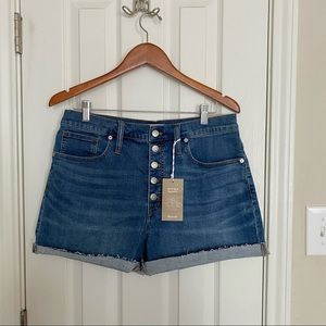 Madewell high-rise button-front denim shorts
